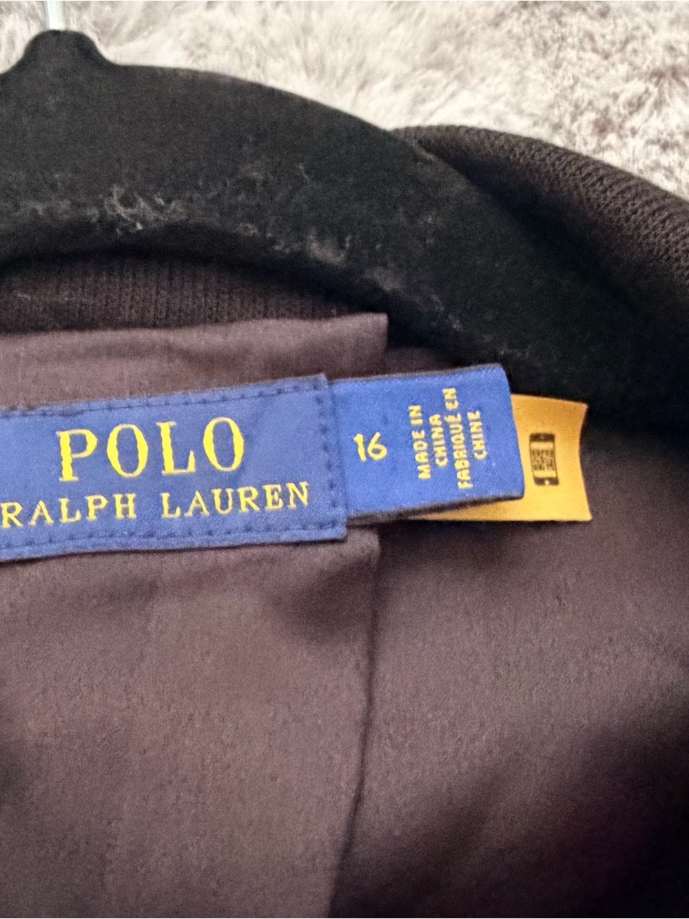 Polo Ralph Lauren Knit Double Breasted Blazer Jacket Black Silver Crest Size 16 - Picture 2 of 12